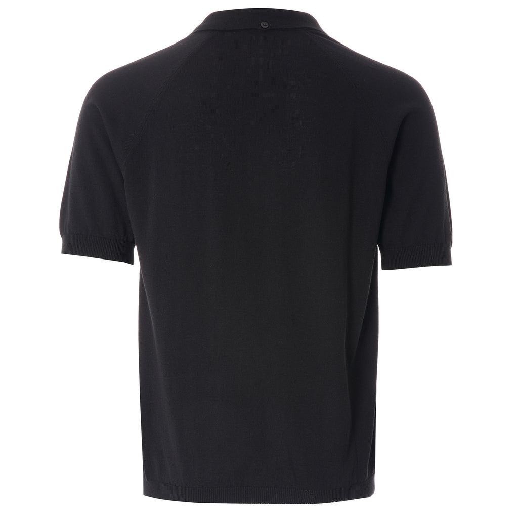 Fred Perry Reissues Raglan Sleeve Knitted Shirt - Black