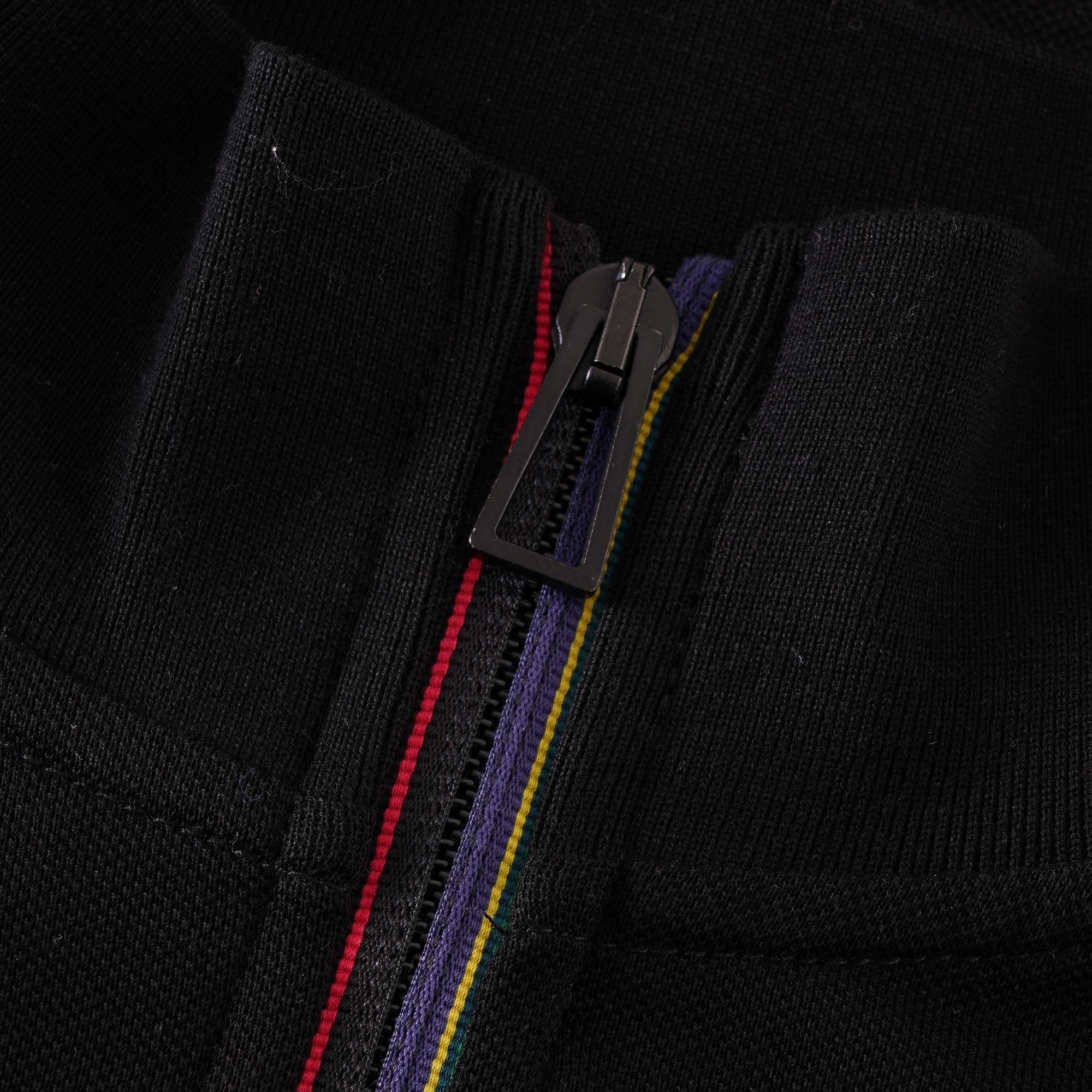 Paul Smith Long Sleeve Polo Shirt with 'Sports Stripe' Half Zip - Black