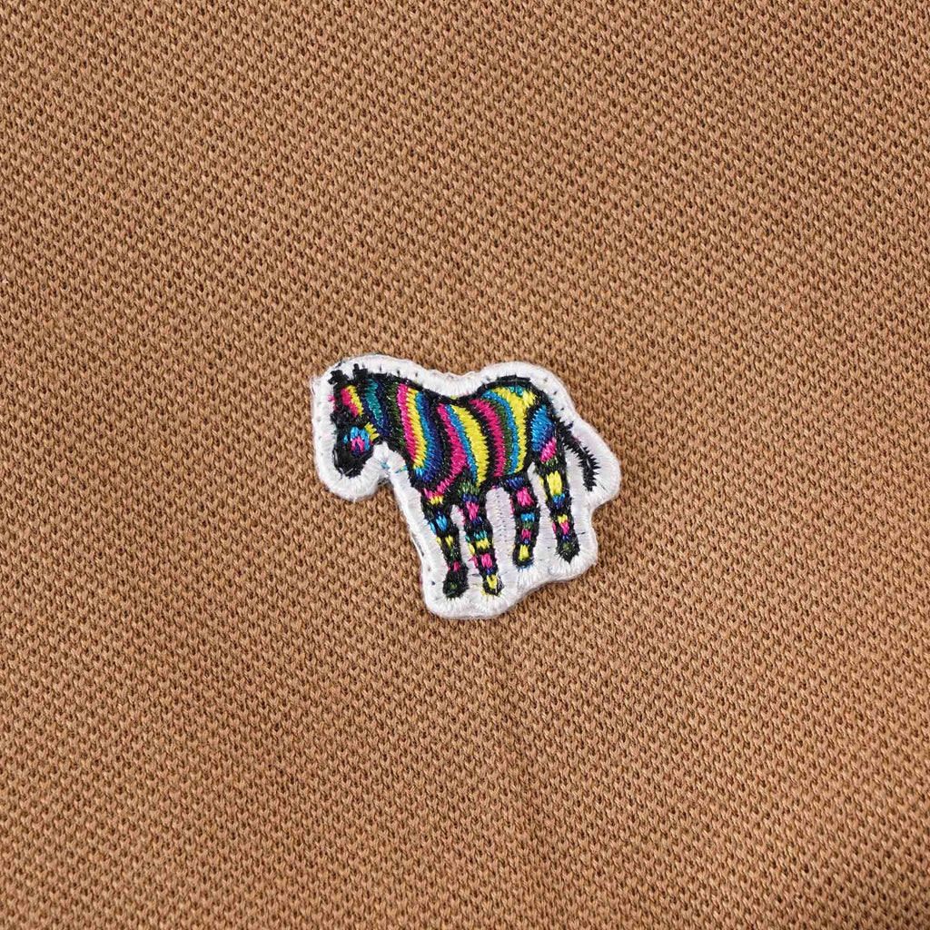 Paul Smith Organic Cotton Zebra Logo Polo Shirt - Camel