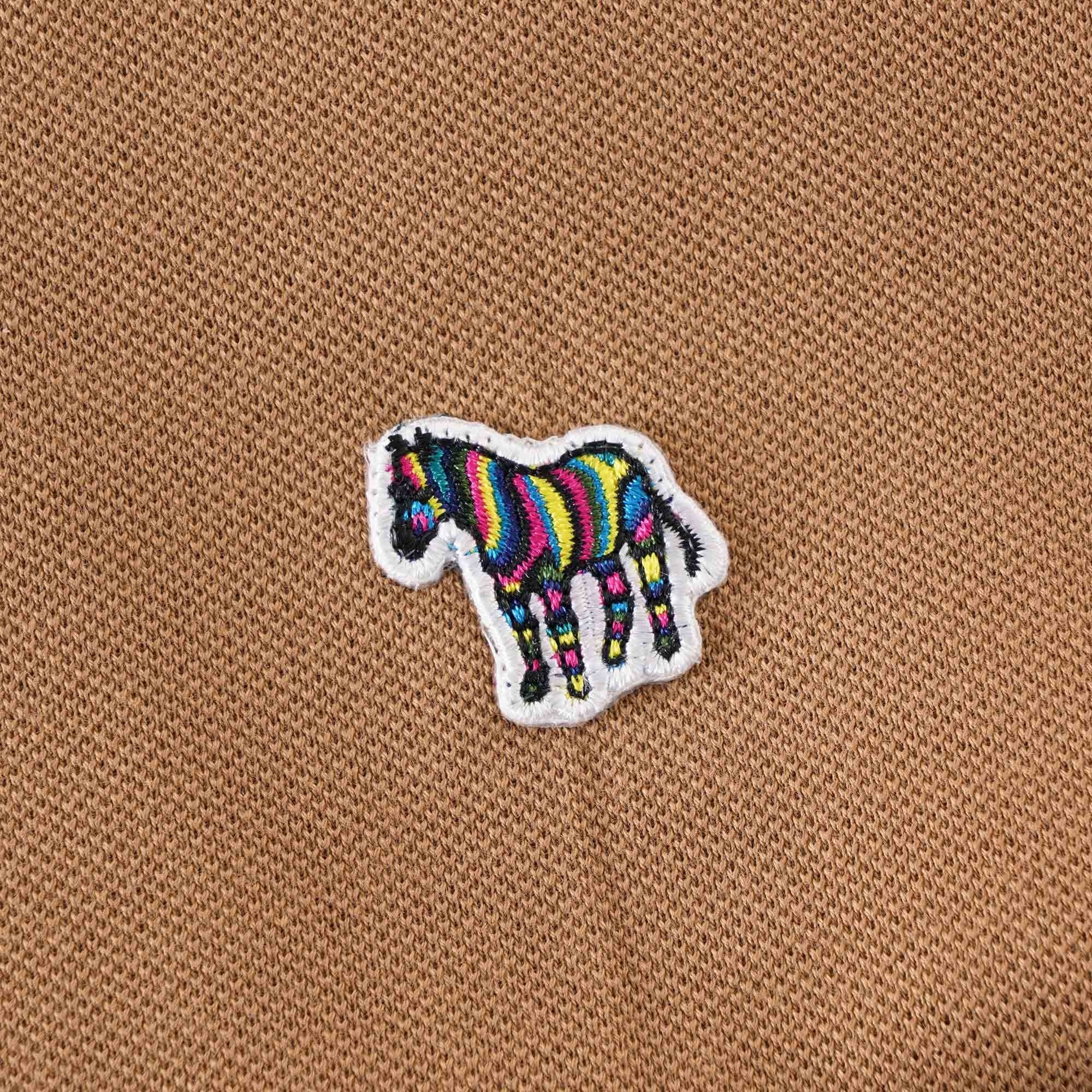 Paul Smith Organic Cotton Zebra Logo Polo Shirt - Camel