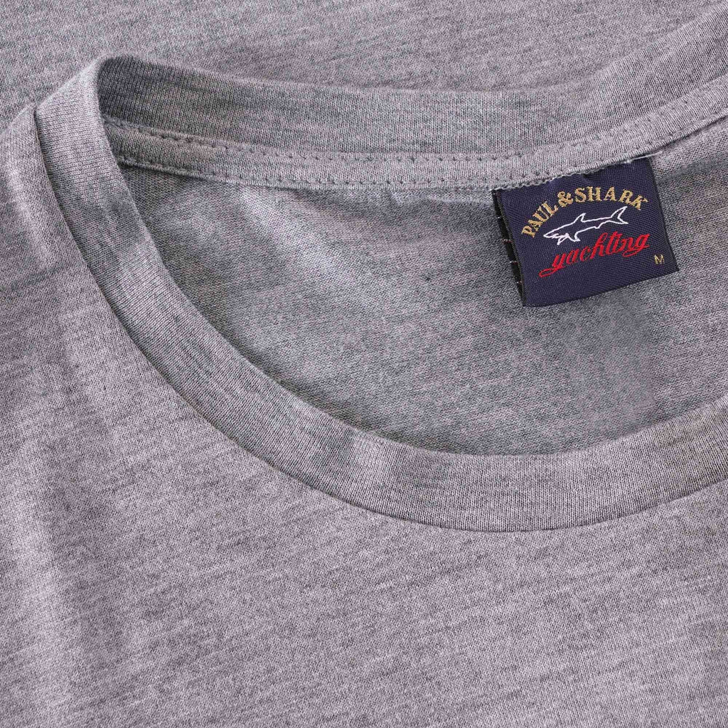 Paul and Shark Crew Neck Logo T-Shirt - Grey
