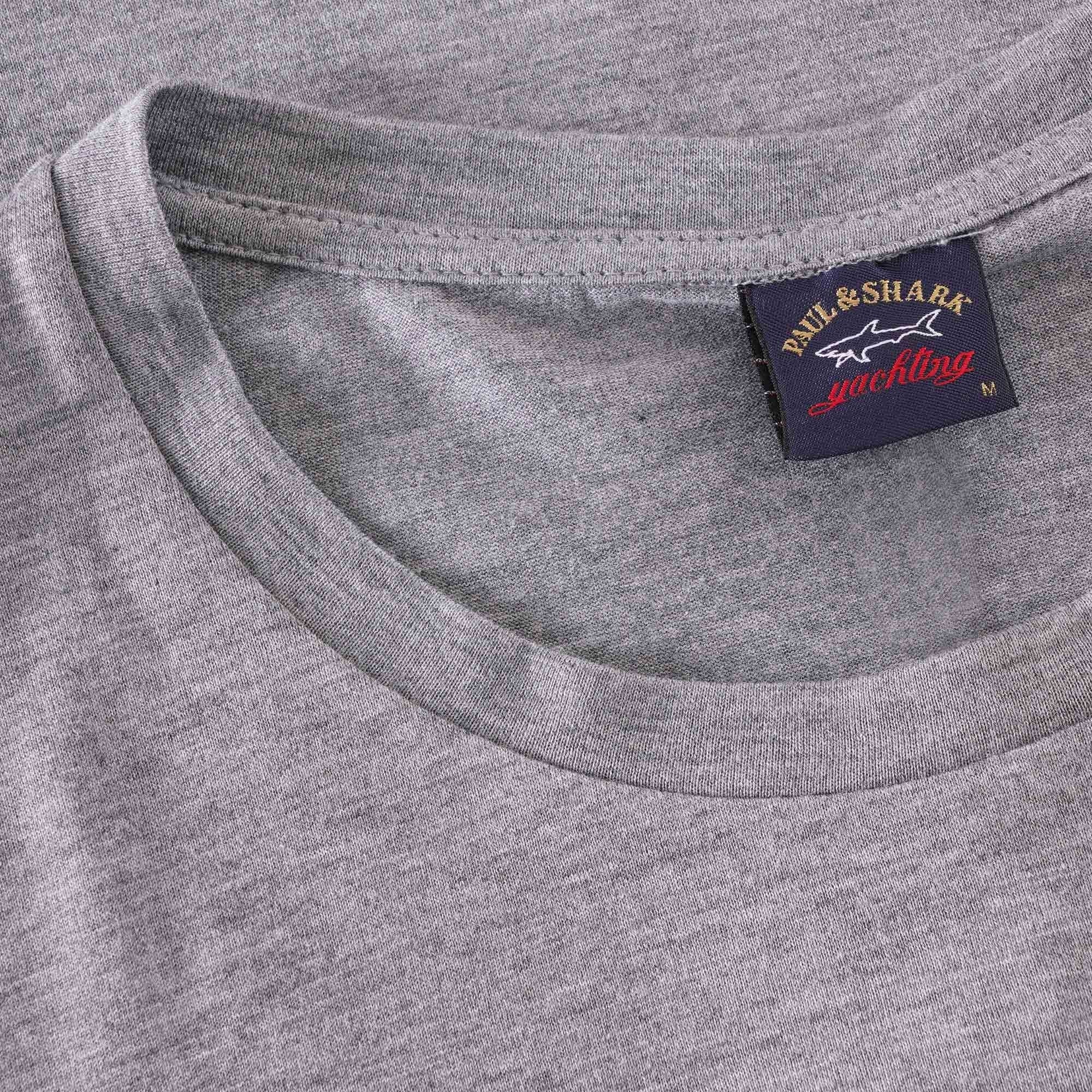 Paul and Shark Crew Neck Logo T-Shirt - Grey