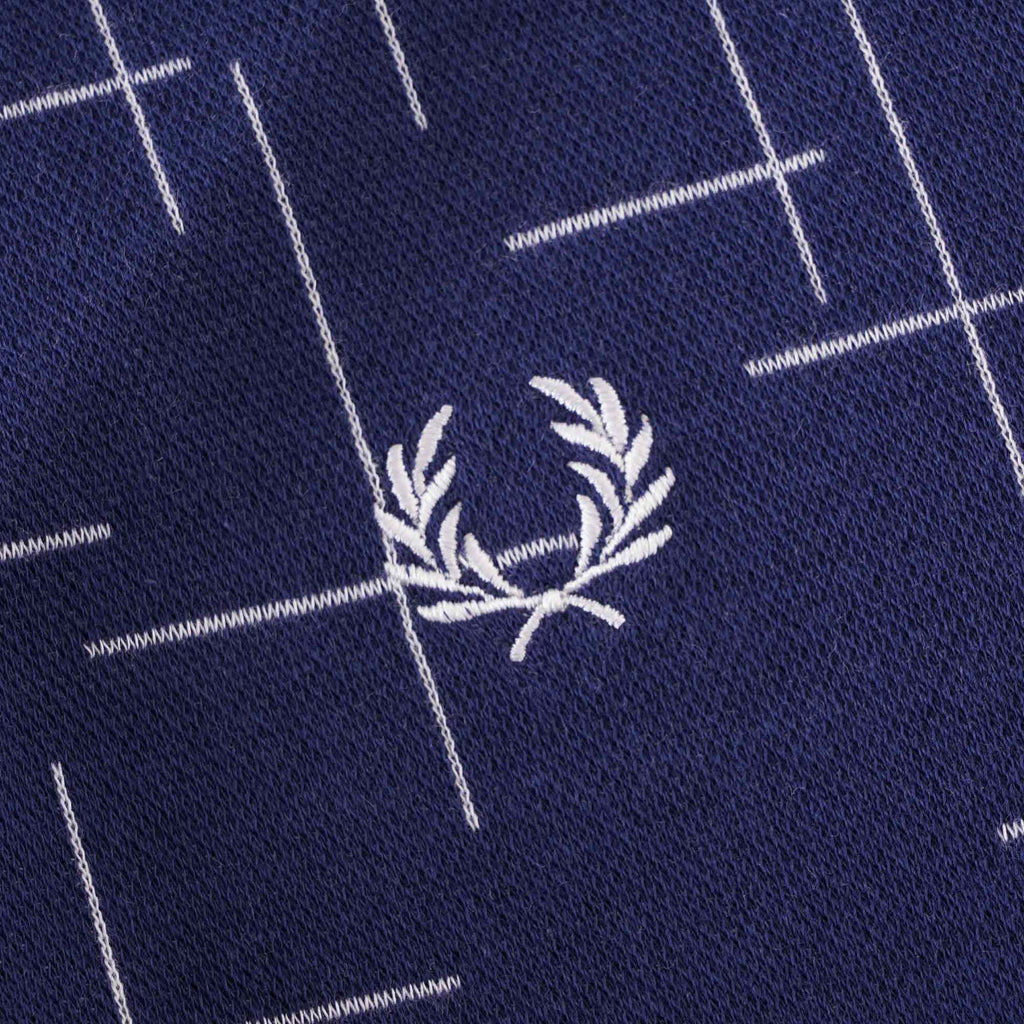 Fred Perry Reissues Cross Hatch Half Zip Shirt - French Navy
