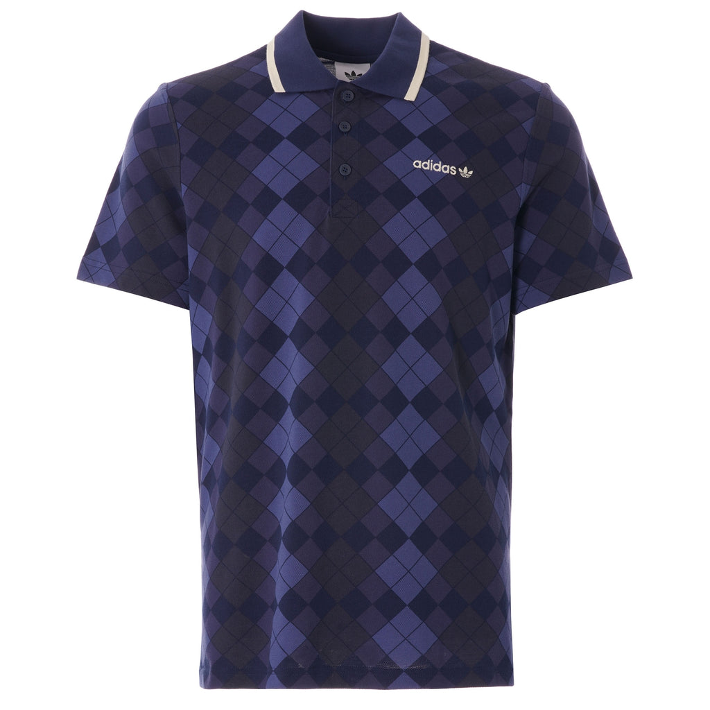 Adidas Originals Argyle Polo Shirt - Night Indigo