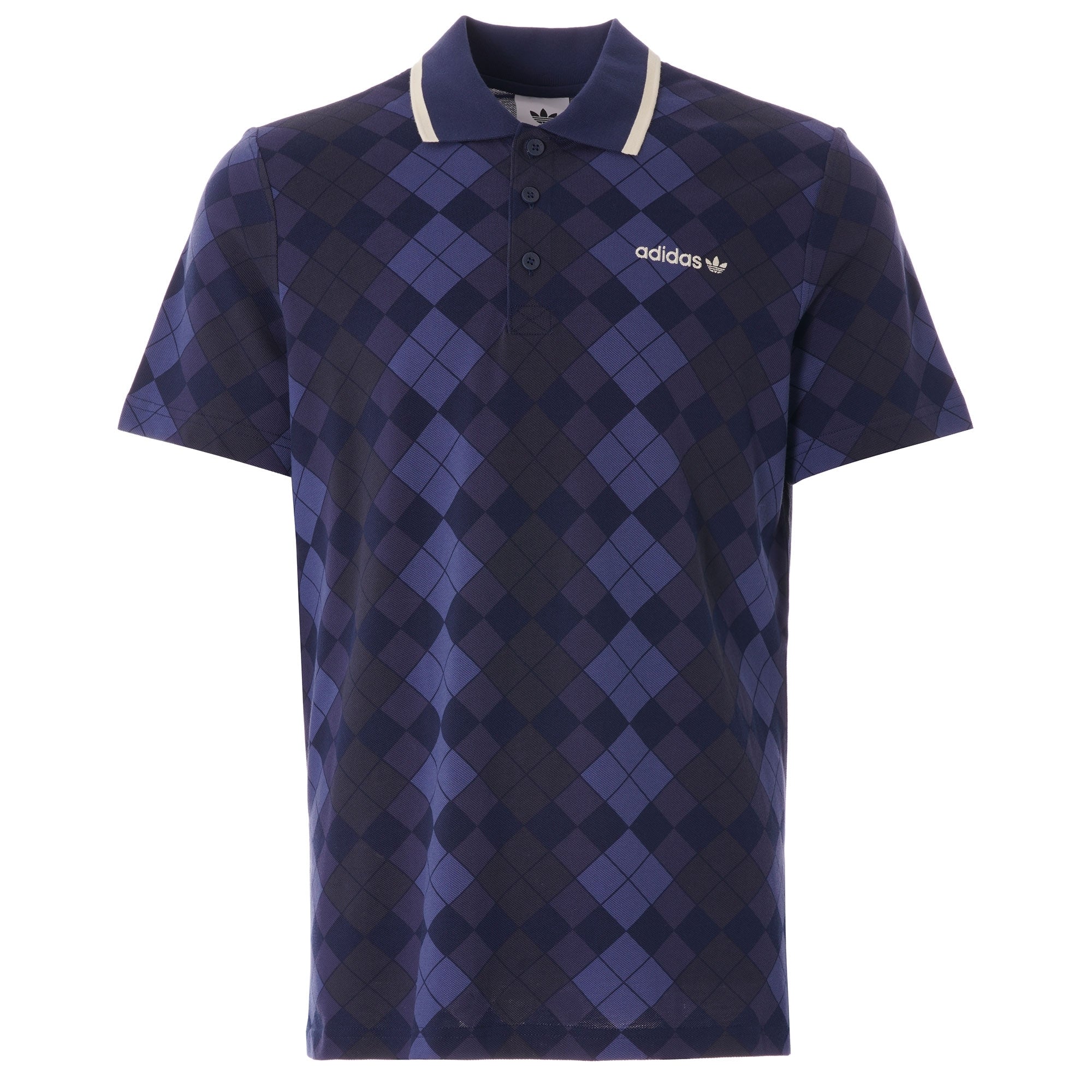 Adidas Originals Argyle Polo Shirt - Night Indigo