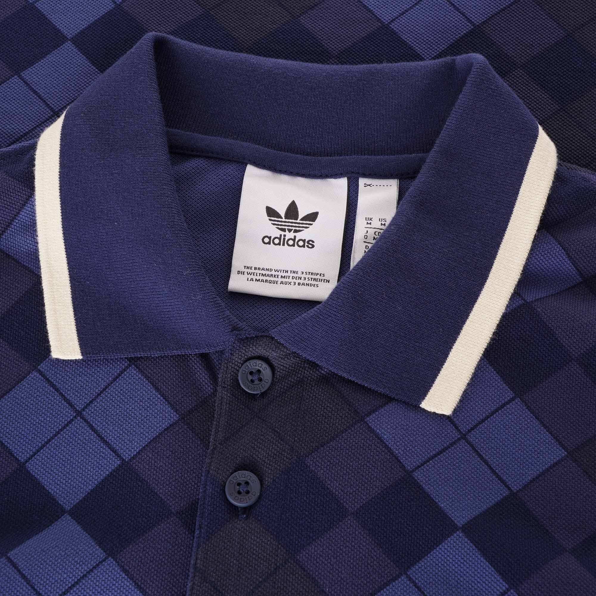 Adidas Originals Argyle Polo Shirt - Night Indigo