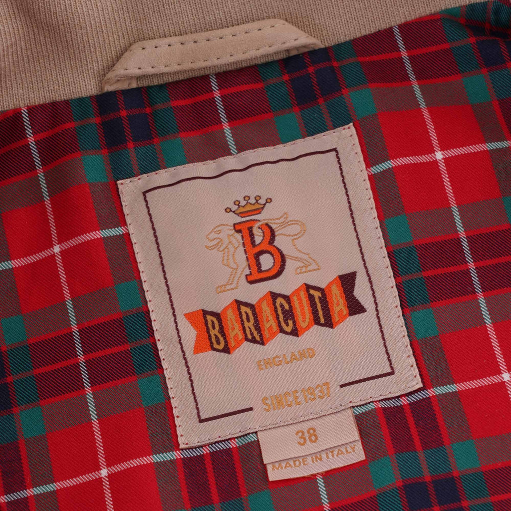 Baracuta G9 Suede Harrington Jacket - Sand Stone