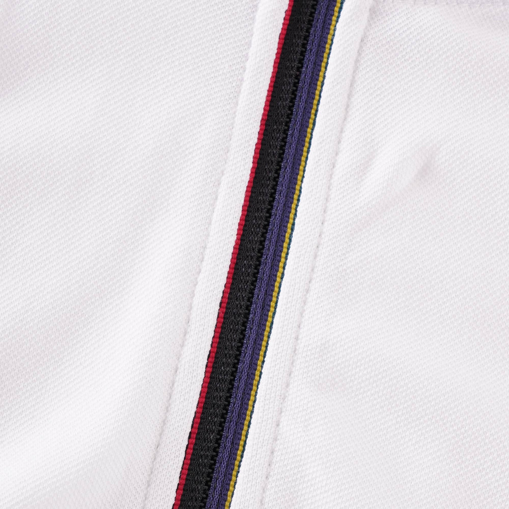 Paul Smith Long Sleeve Polo Shirt with 'Sports Stripe' Half Zip - White