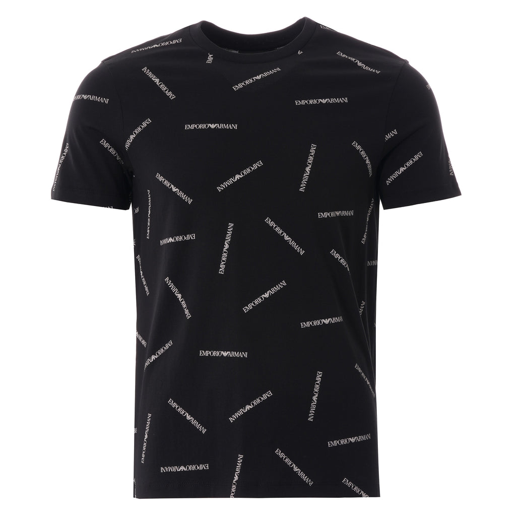 Emporio Armani All Over Print T-Shirt - Nero