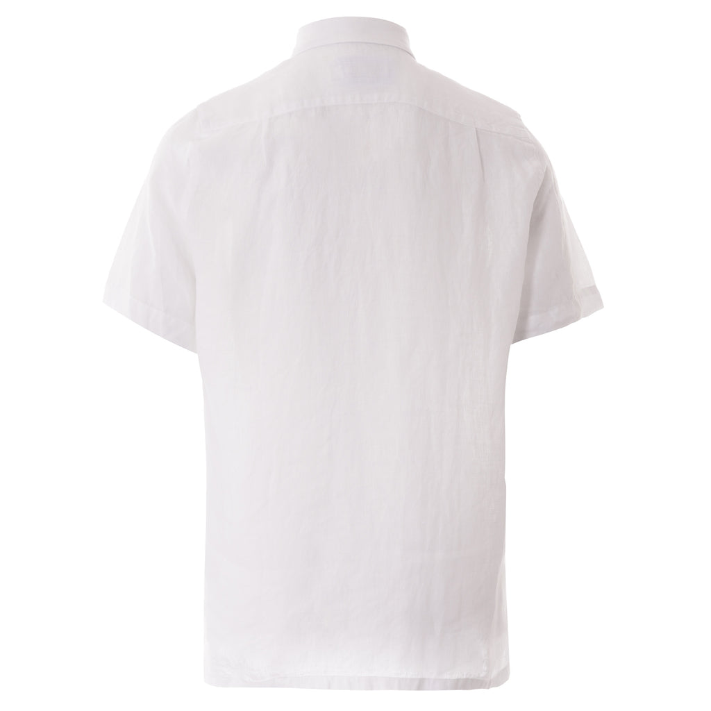 Lacoste Short Sleeve Linen Shirt - White