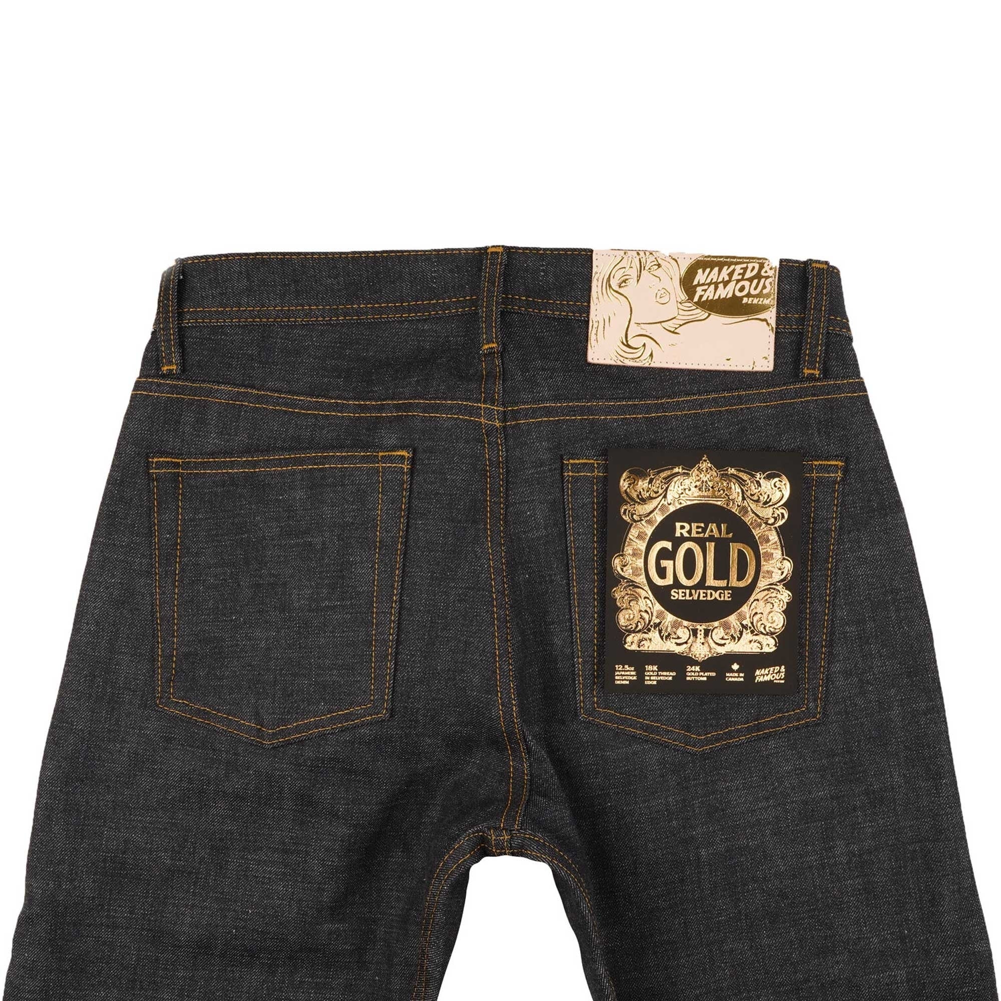 Naked and Famous Denim Easy Guy Real Gold Selvedge - Indigo