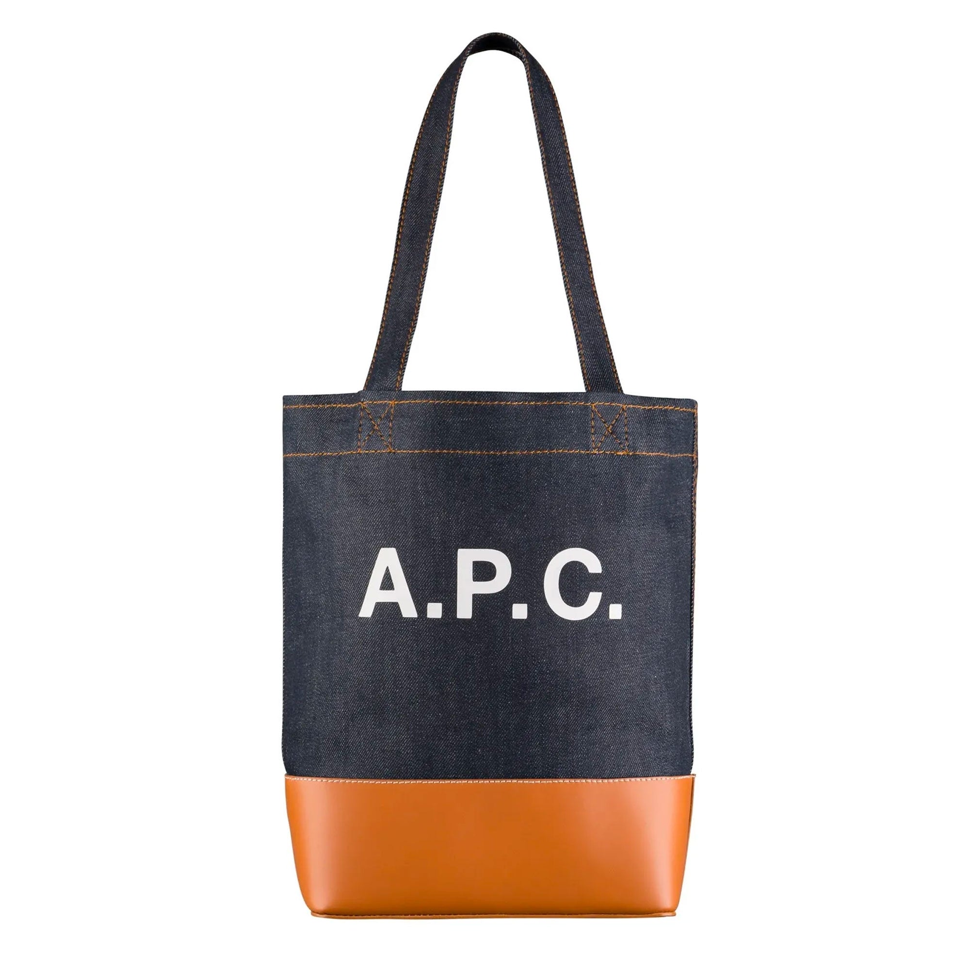 A.P.C. Axelle Denim & Leather Tote Bag - Indigo & Caramel