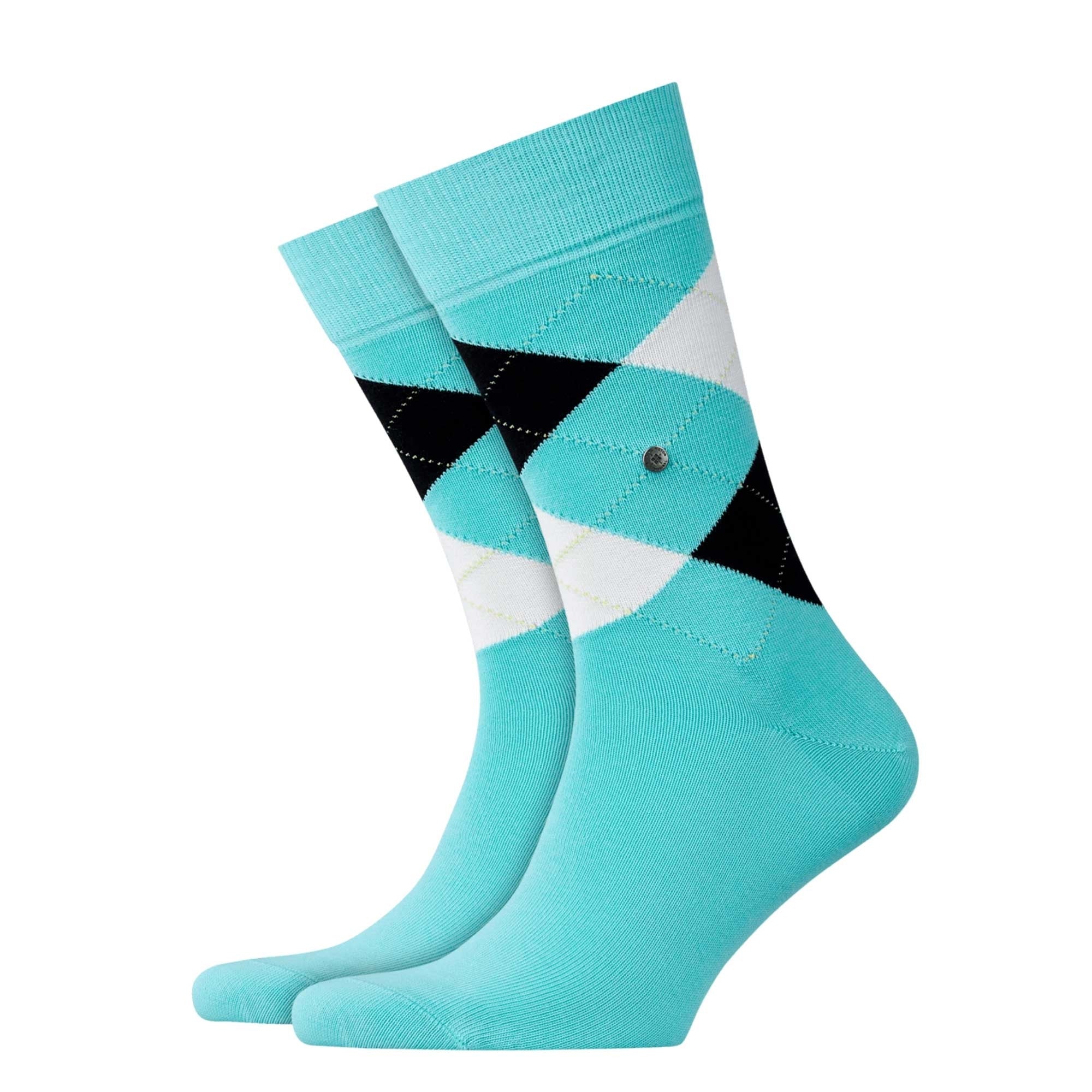 Burlington Socks King Socks - Aqua/Black