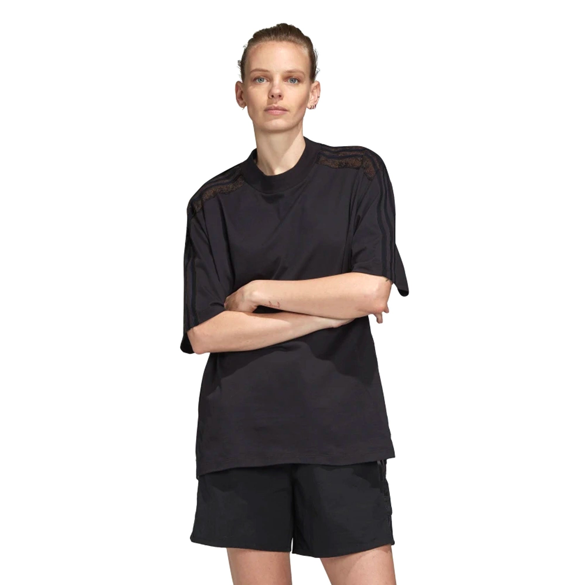 Adidas Originals Womens Lace Back T-Shirt - Black