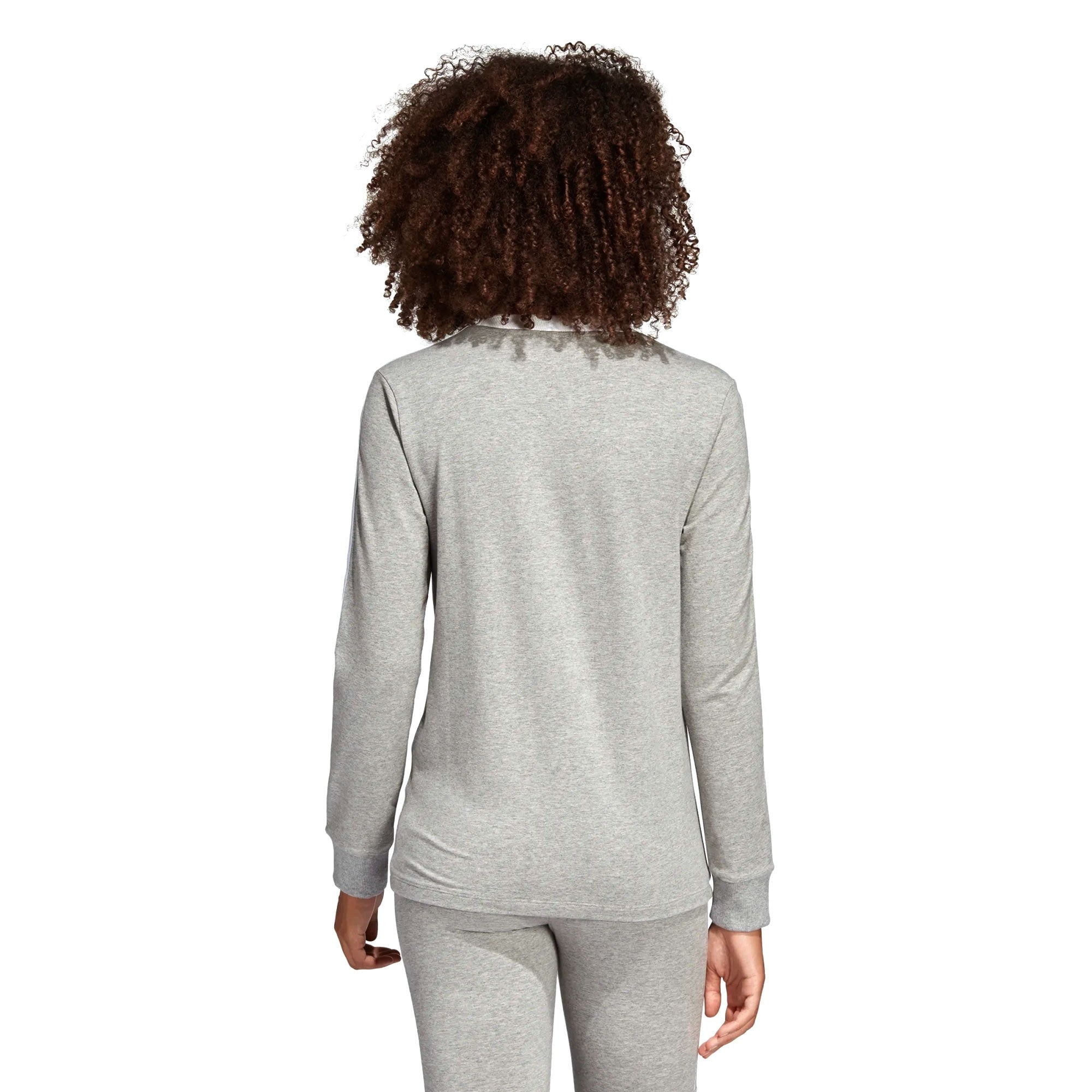 Adidas Originals Womens Three Stripes Long Sleeve Top - Grey