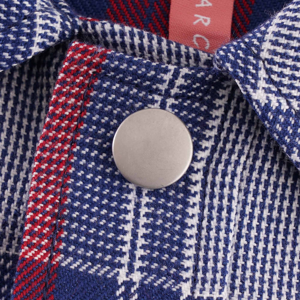 Farah Archive Wilcox Check Trucker Jacket - Red Chilli