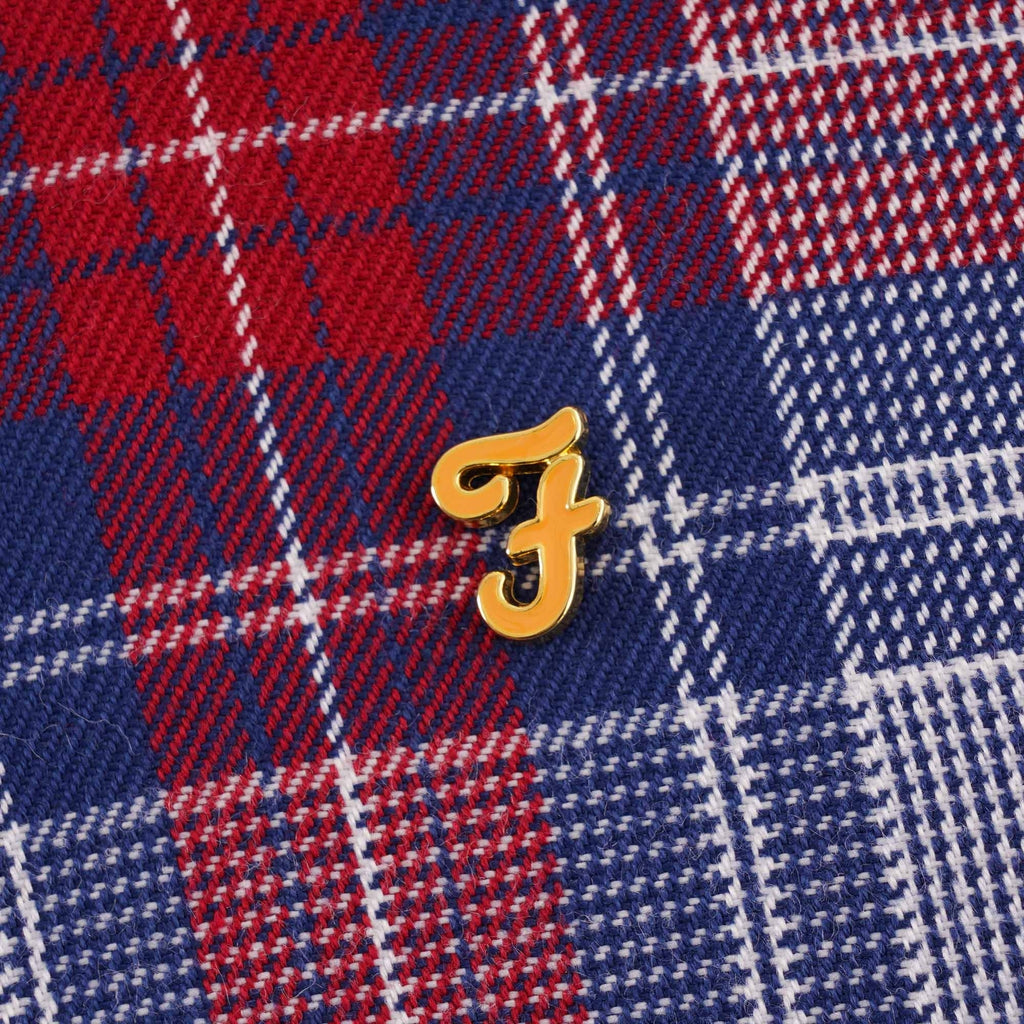 Farah Archive Wilcox Check Trucker Jacket - Red Chilli