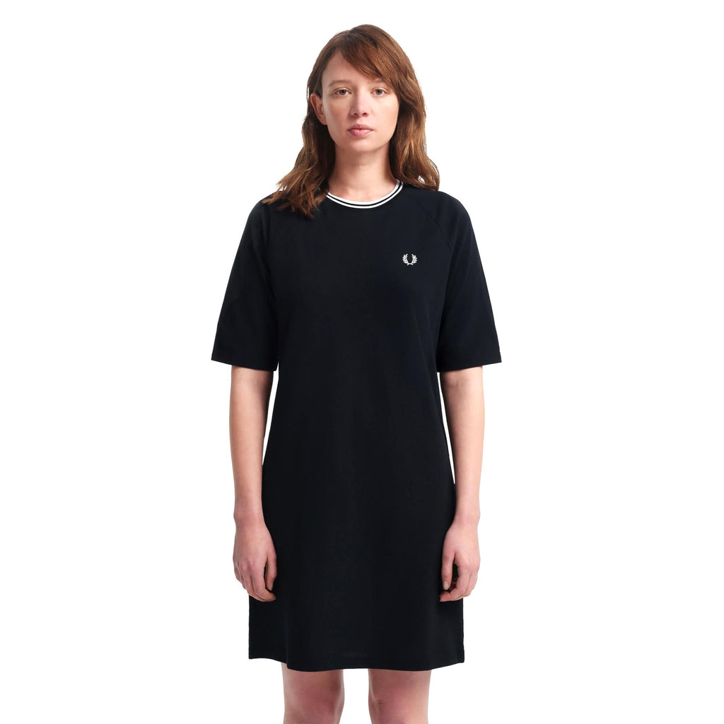 Fred Perry Womens Twin Tipped Pique Dress - Black