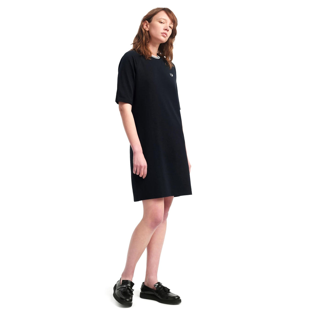 Fred Perry Womens Twin Tipped Pique Dress - Black