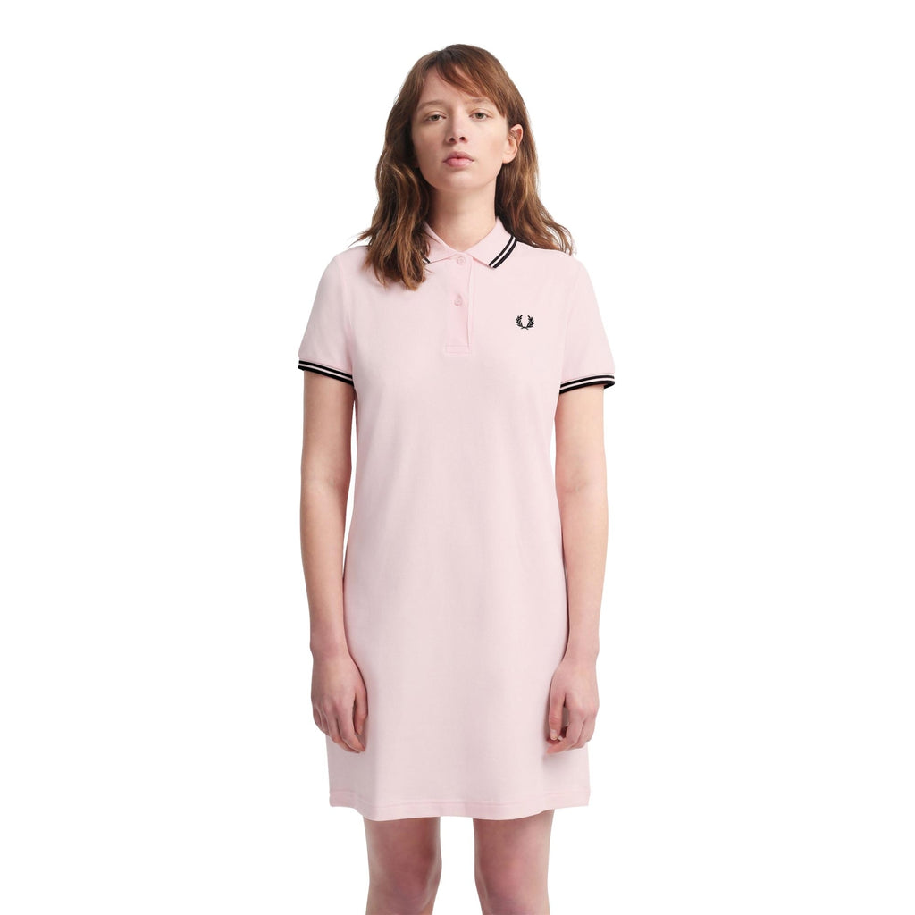 Fred Perry Womens Reissue Twin Tipped Shirt Dress - Iced Pink