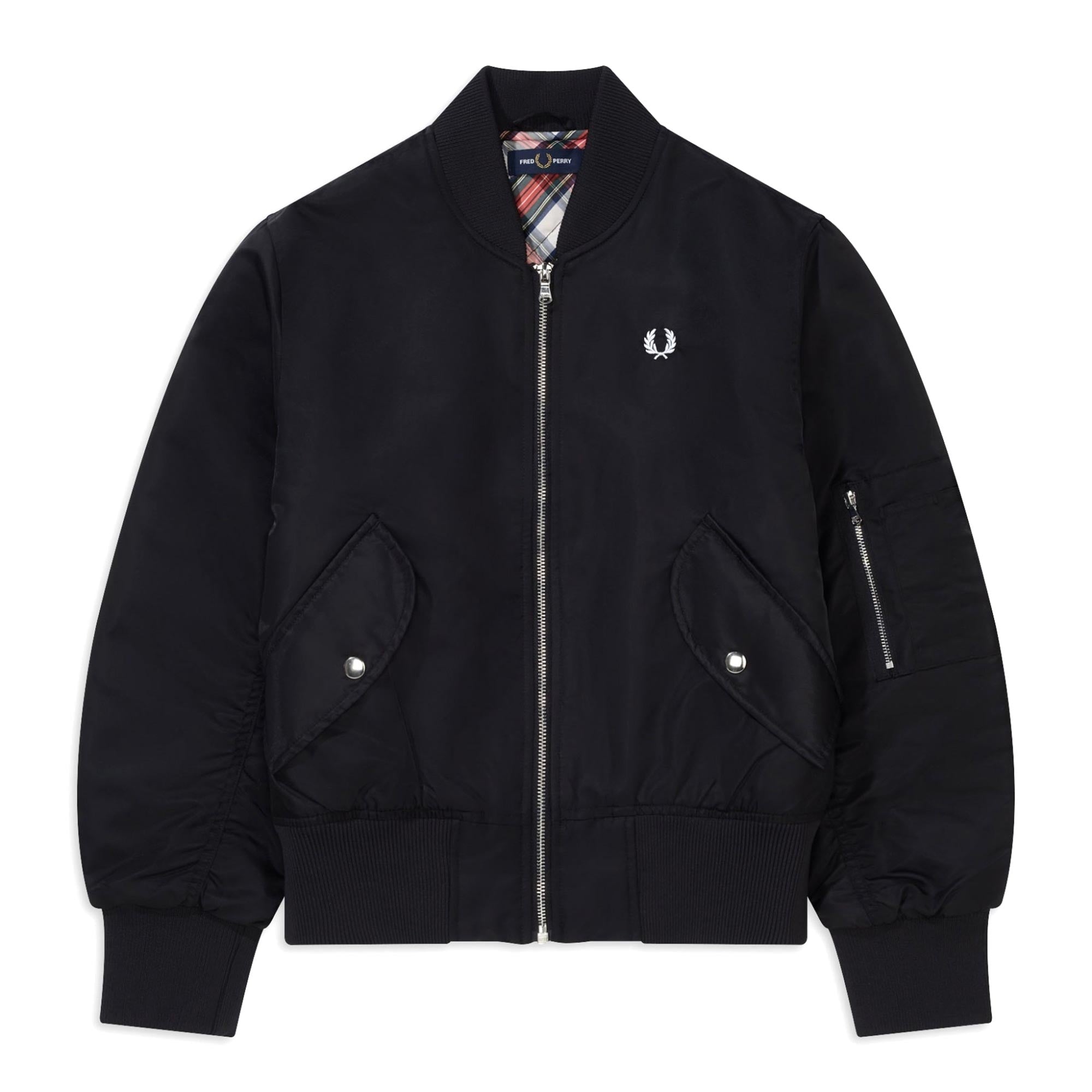 Fred Perry Womens Cropped MA1 Bomber Jacket - Black – Dandy Fellow