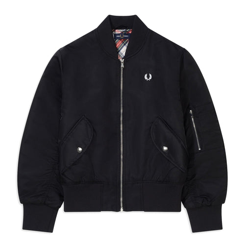 Fred Perry Womens Cropped MA1 Bomber Jacket - Black – Dandy Fellow