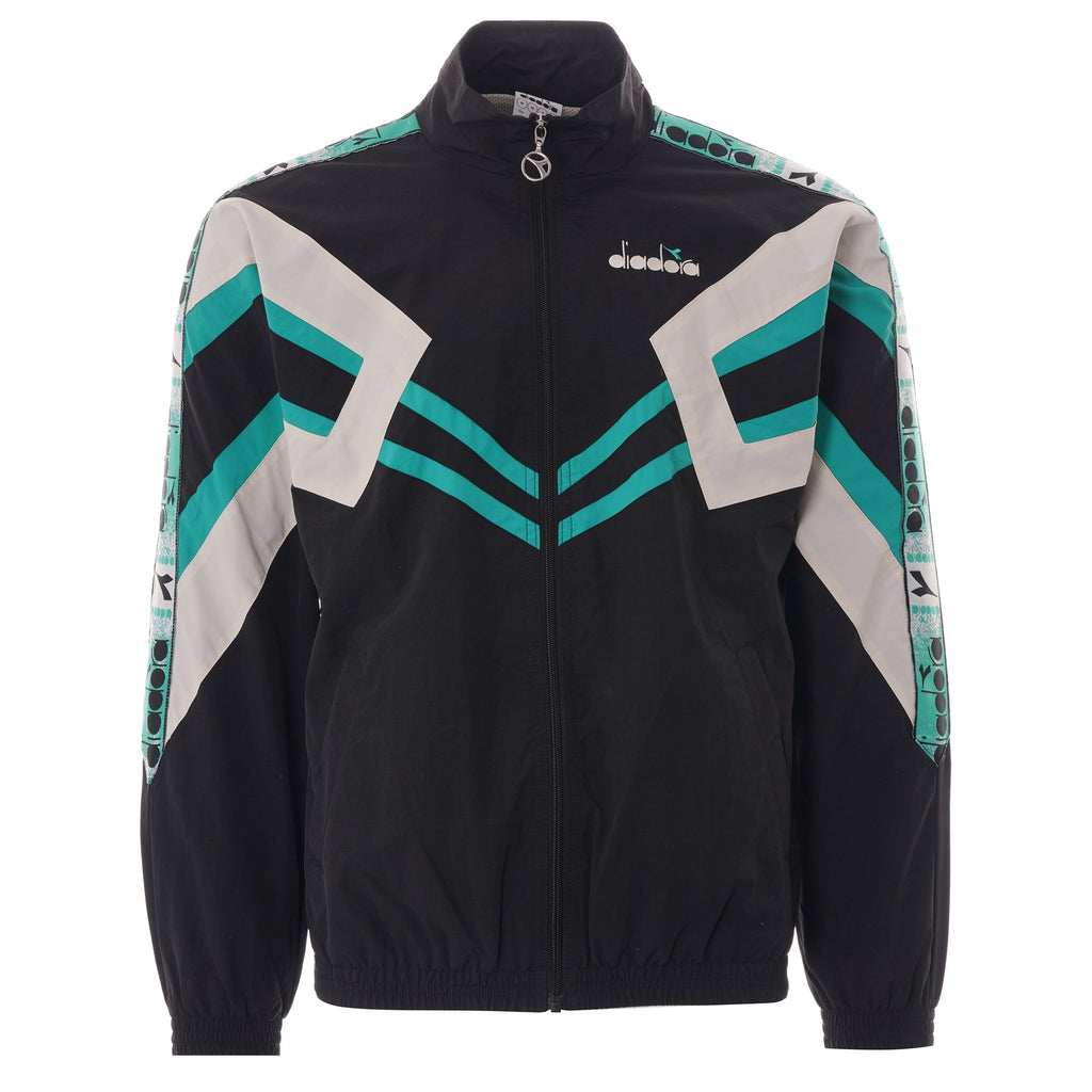 Diadora MVB Track Jacket - Black and Holly Green