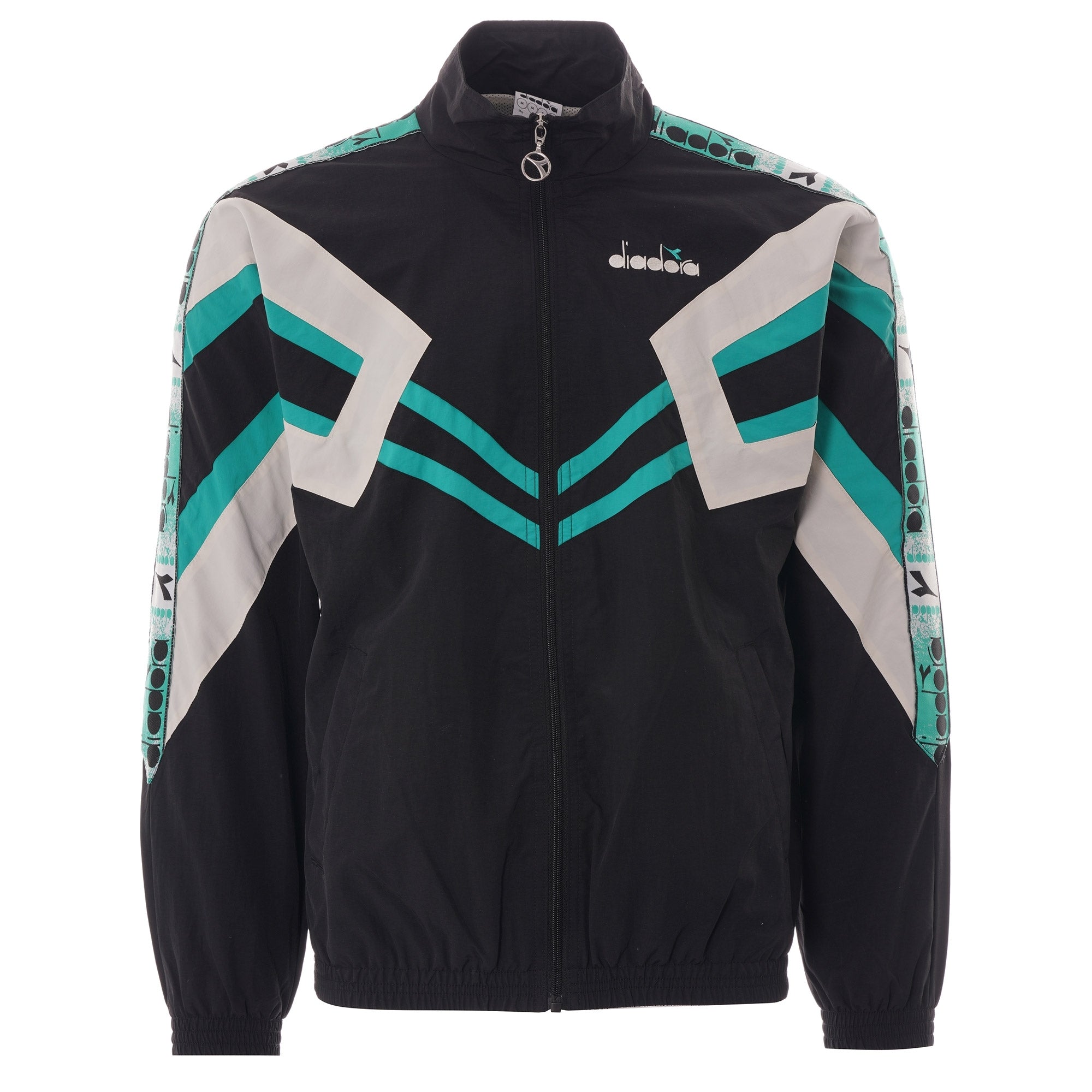 Diadora MVB Track Jacket - Black and Holly Green