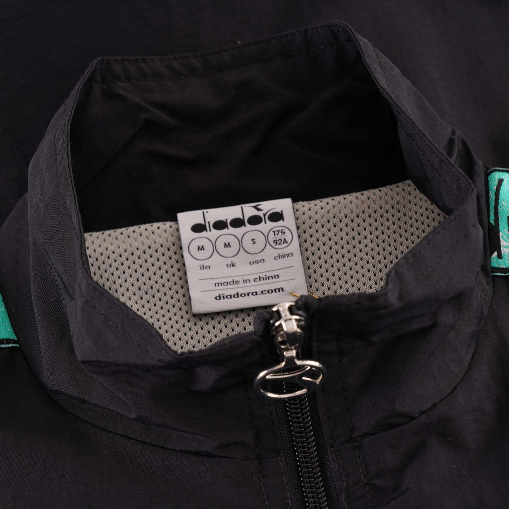 Diadora MVB Track Jacket - Black and Holly Green