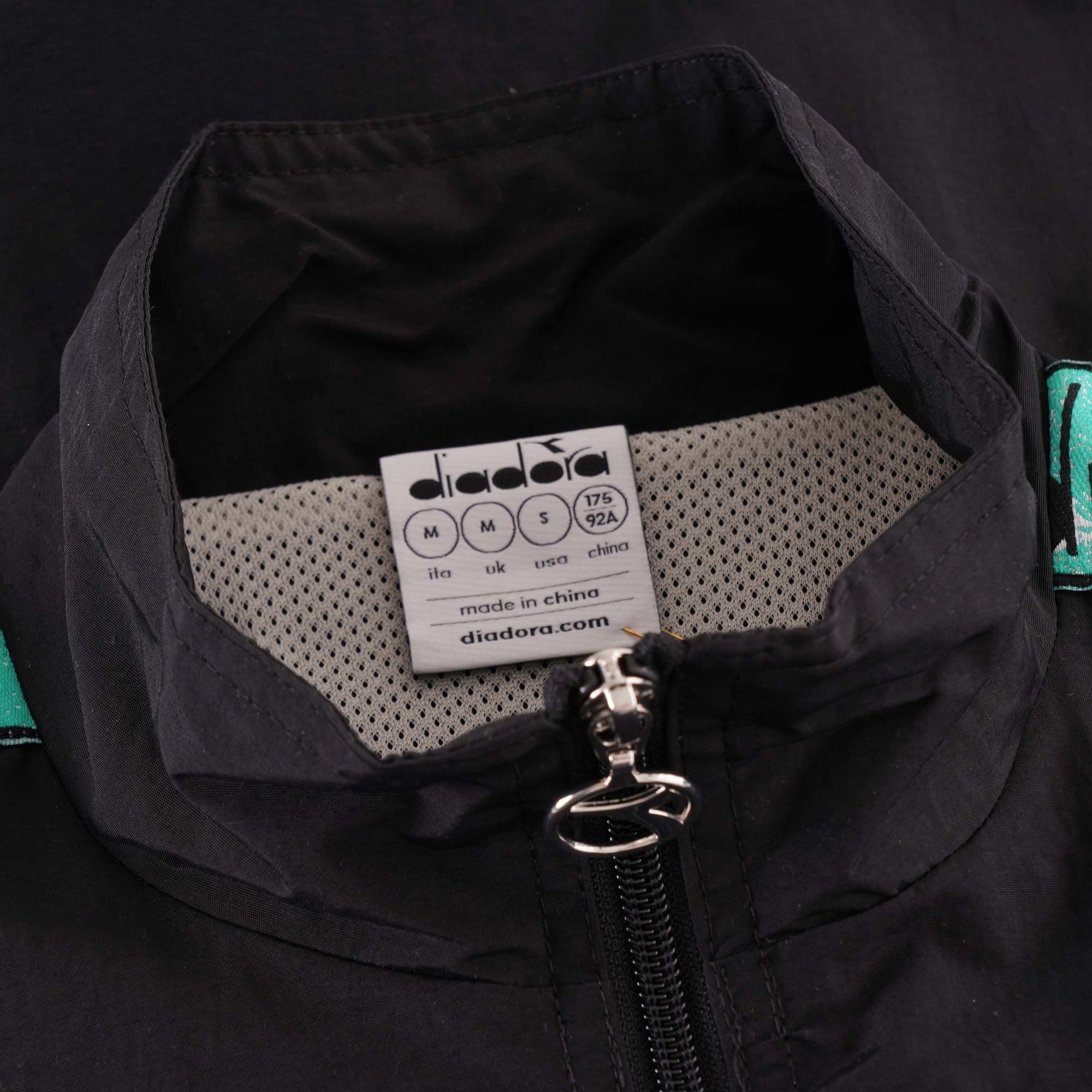 Diadora MVB Track Jacket - Black and Holly Green