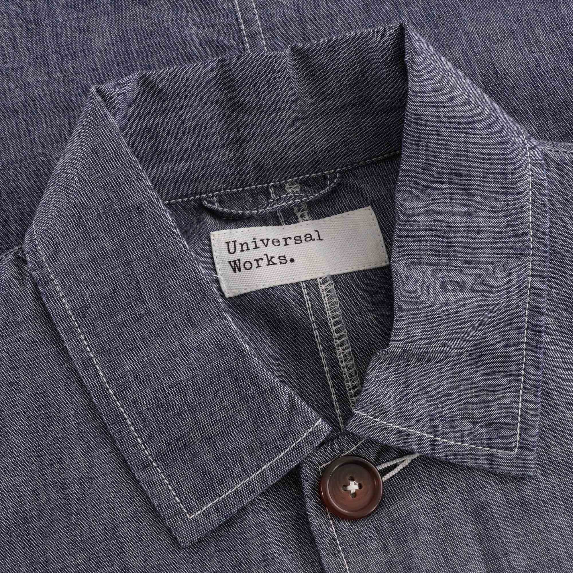 Universal Works Patched Chambray Bakers Jacket - Indigo