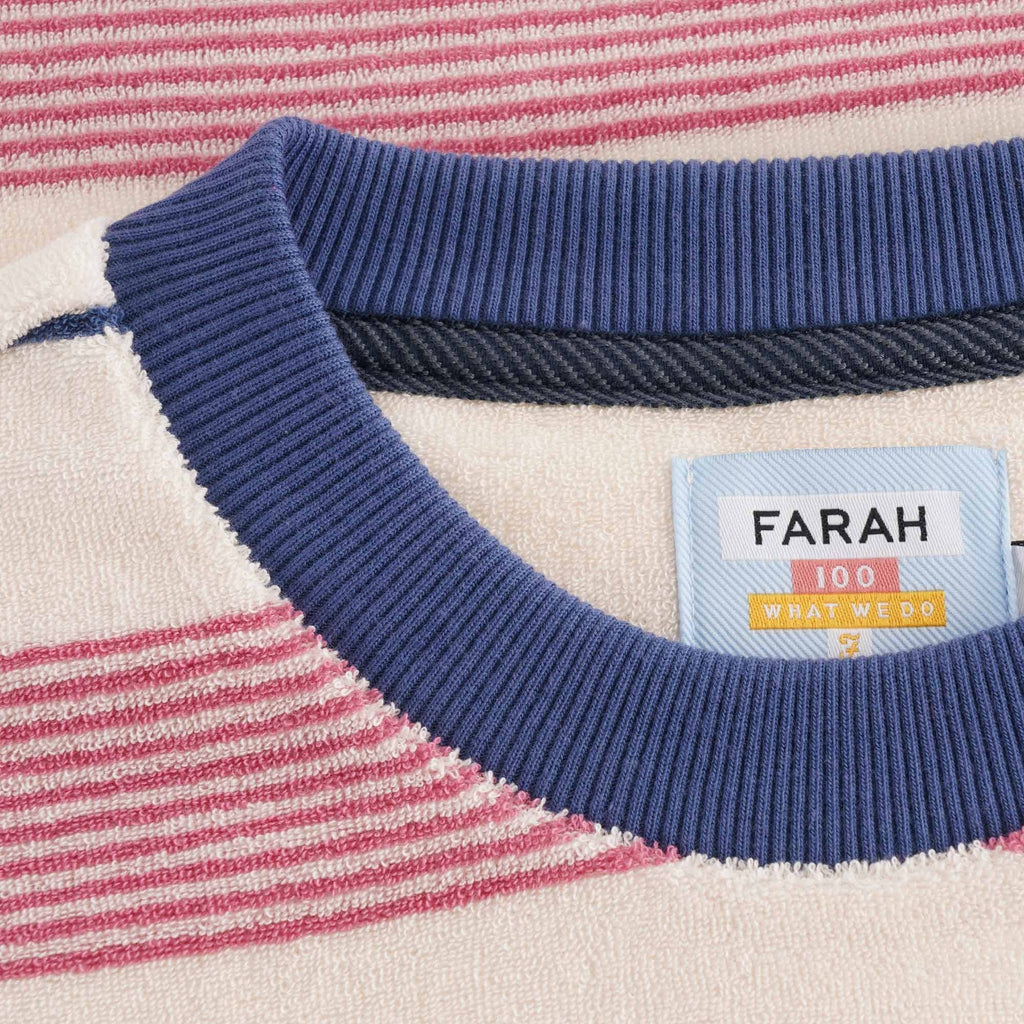 Farah Archive Biggs stripe towelling - Cream