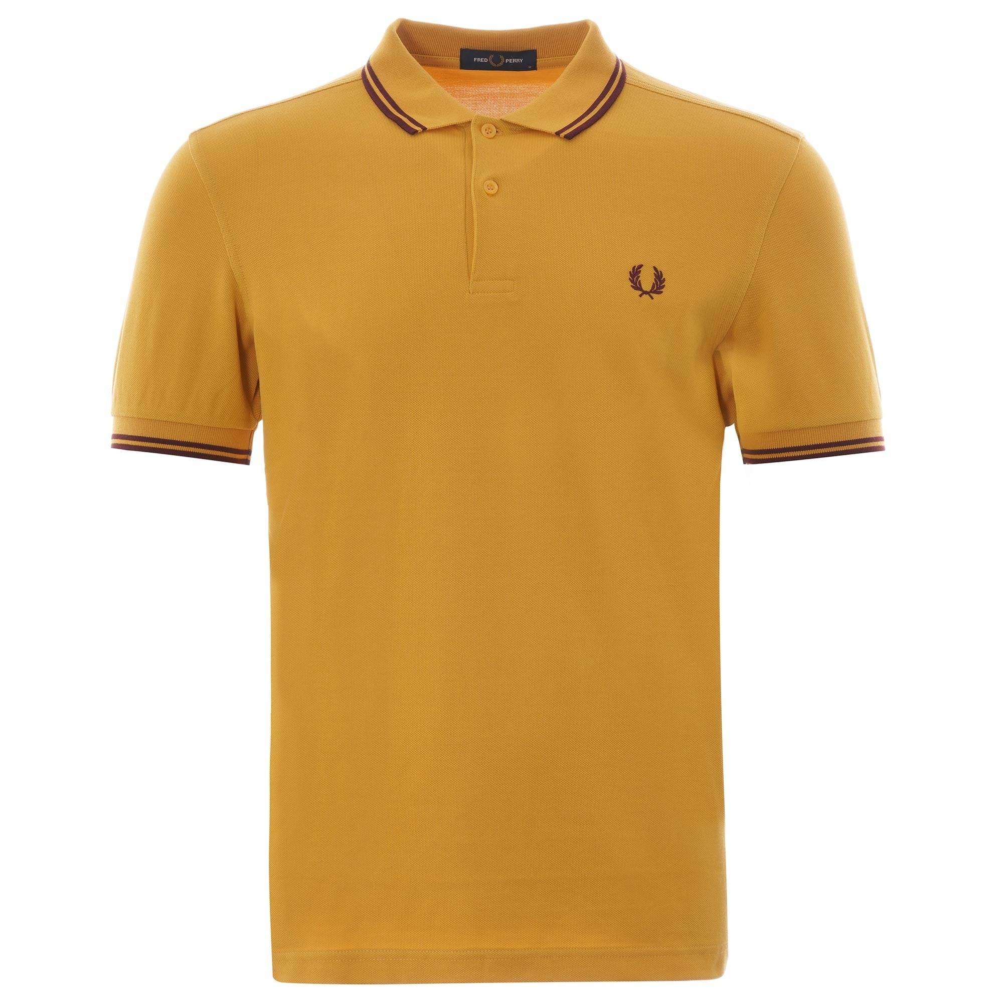 Fred Perry Twin Tip Polo Shirt - Gold/Port