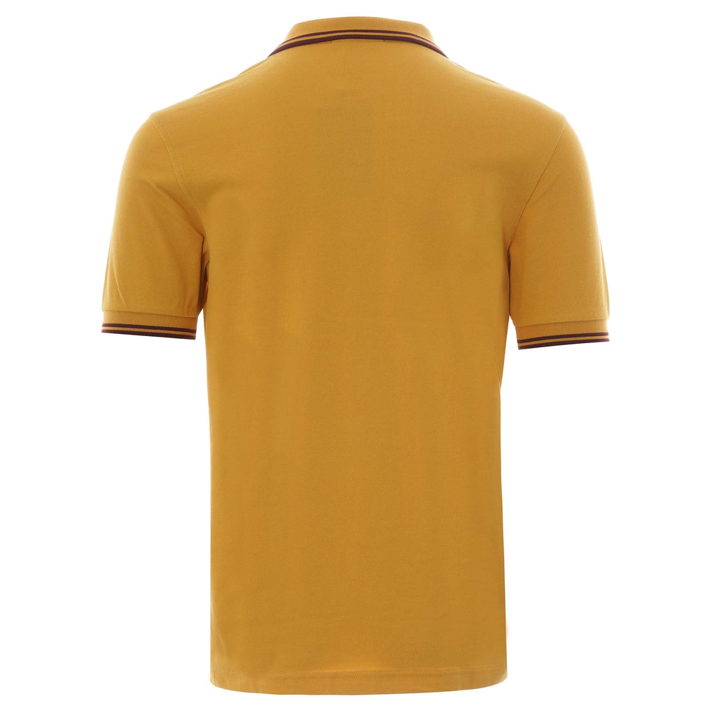 Fred Perry Twin Tip Polo Shirt - Gold/Port