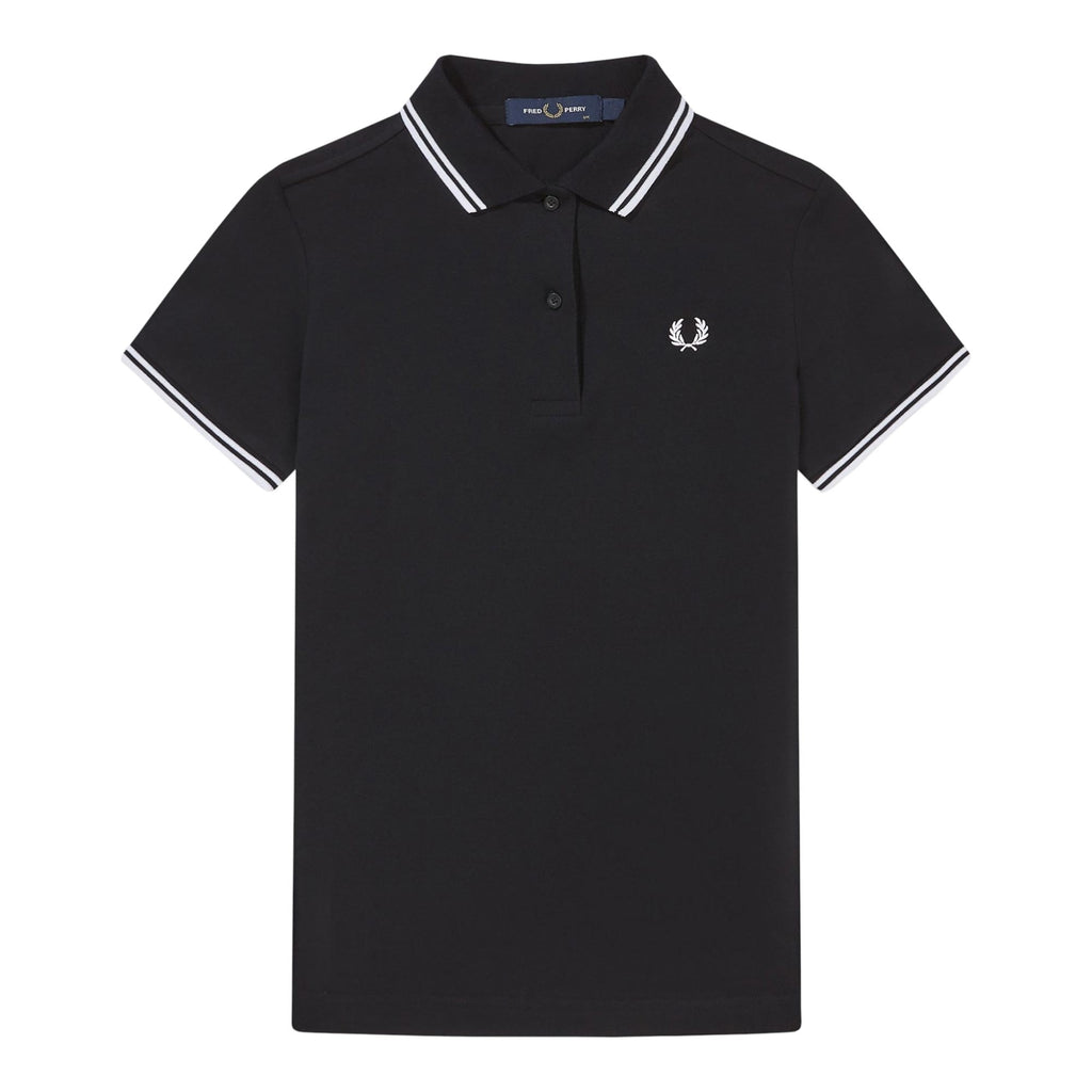 Fred Perry Womens Twin Tipped Polo Shirt - Black/White
