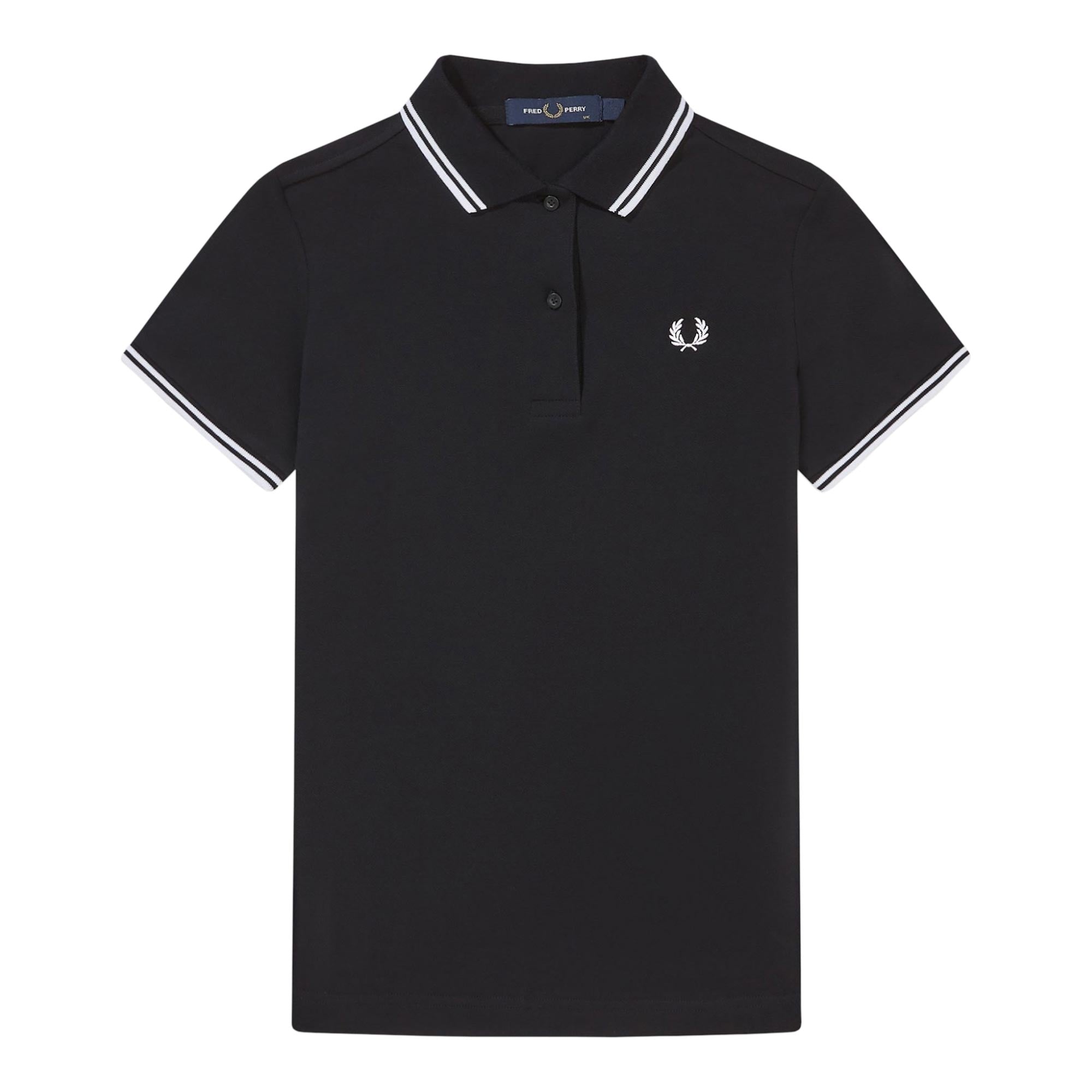 Fred Perry Womens Twin Tipped Polo Shirt - Black/White