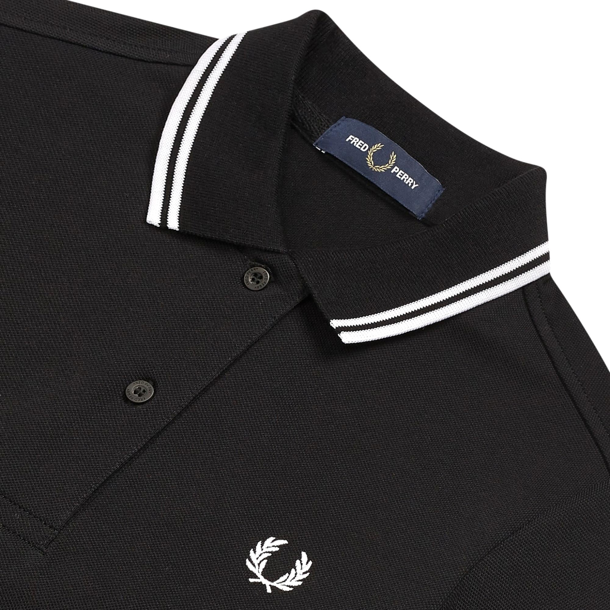 Fred Perry Womens Twin Tipped Polo Shirt - Black/White