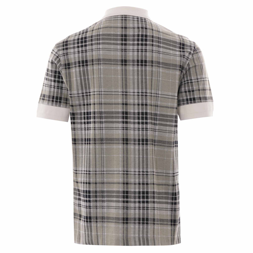 Fred Perry Jaquared Check Polo - Snow White