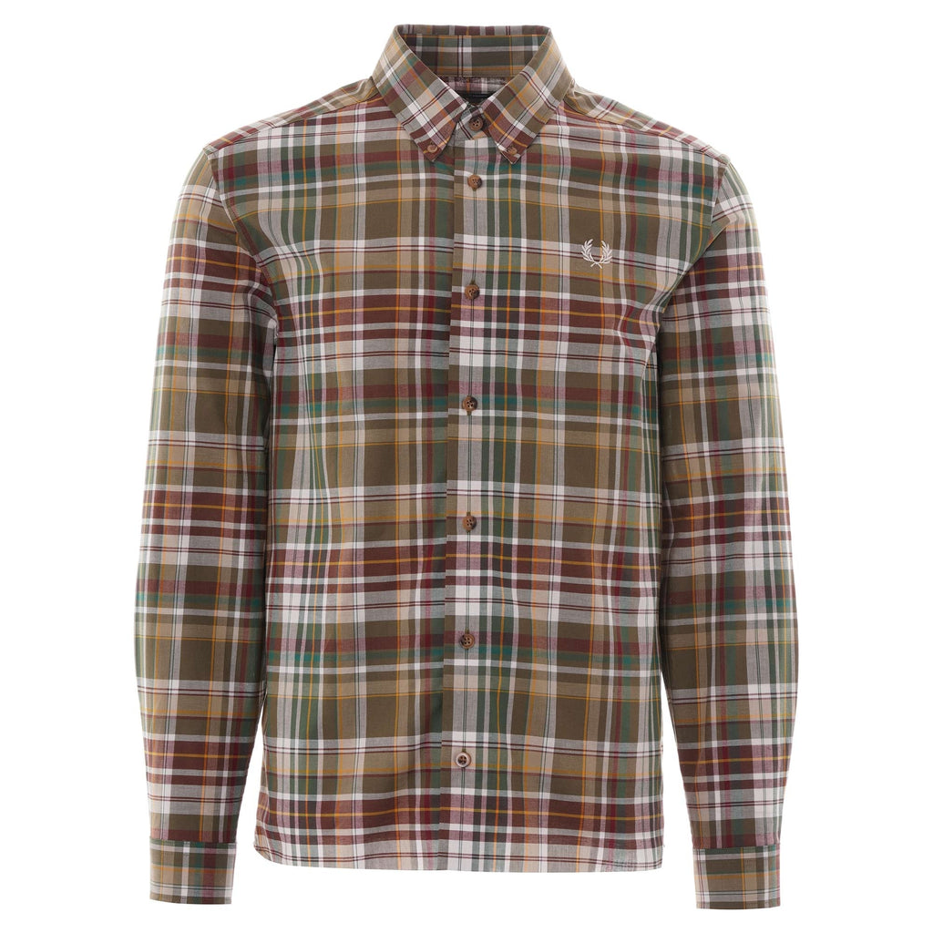 Fred Perry Tartan Shirt - Military Green