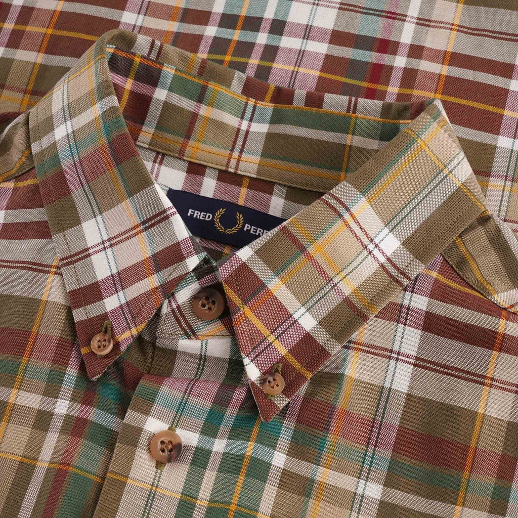 Fred Perry Tartan Shirt - Military Green
