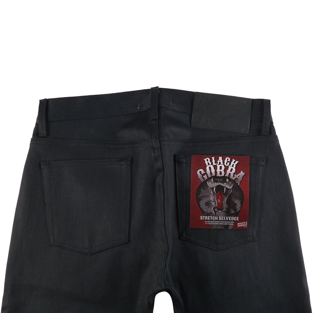 Naked and Famous Denim Selvedge Easy Guy Cobra - Solid Black