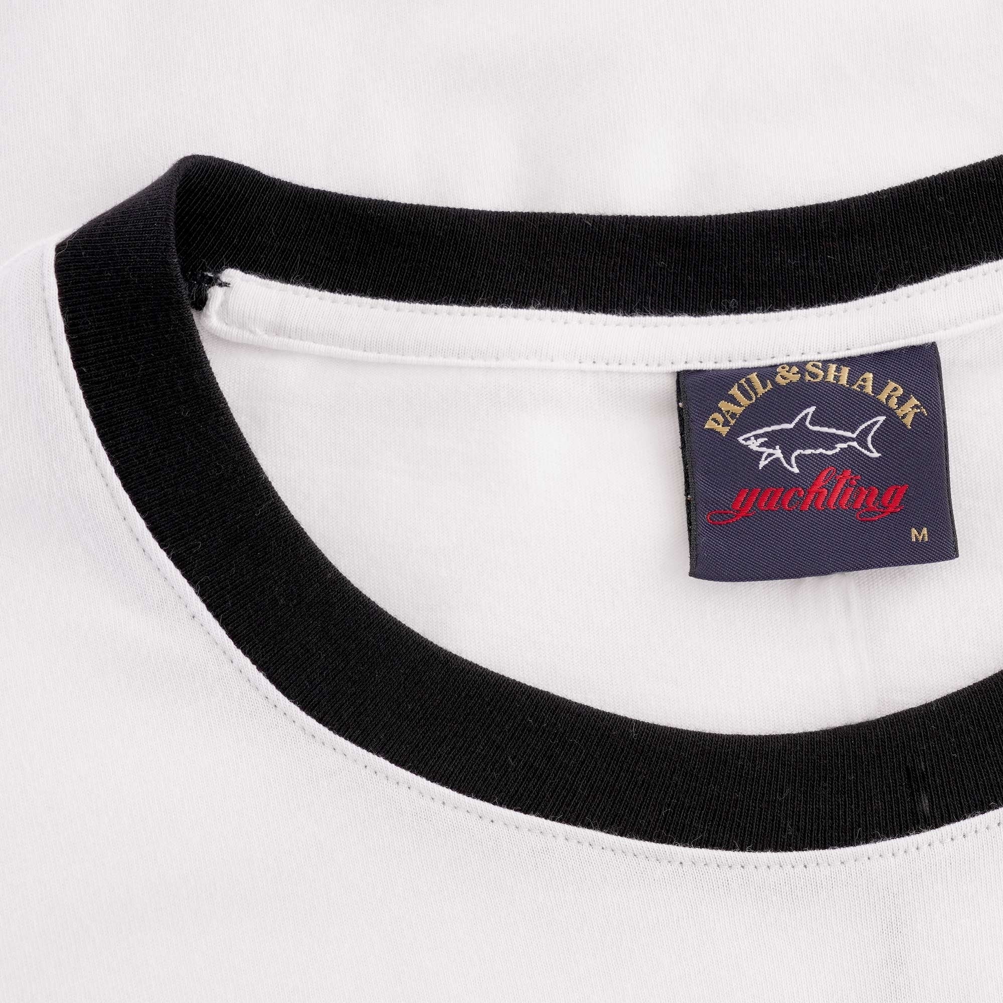 Paul and Shark Logo Ringer T-Shirt - White