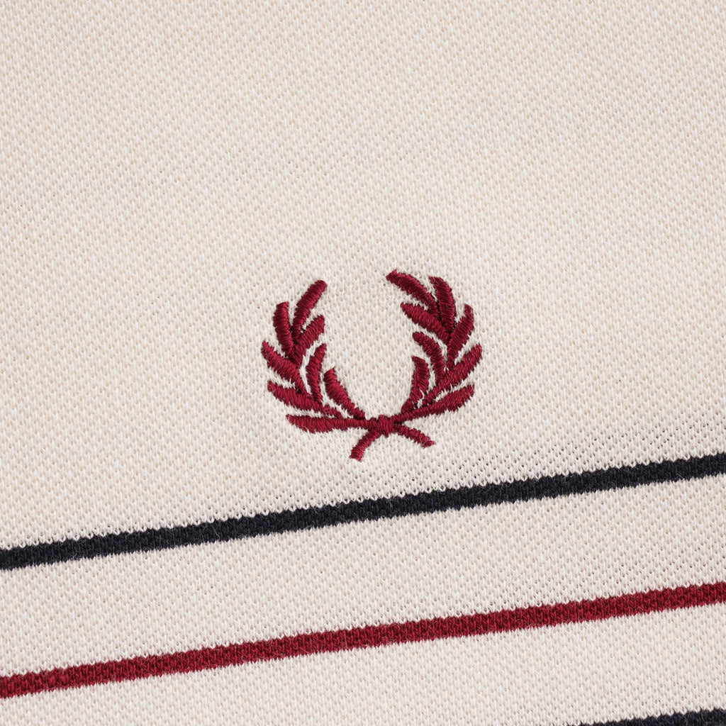 Fred Perry Collarless Striped Polo Shirt
