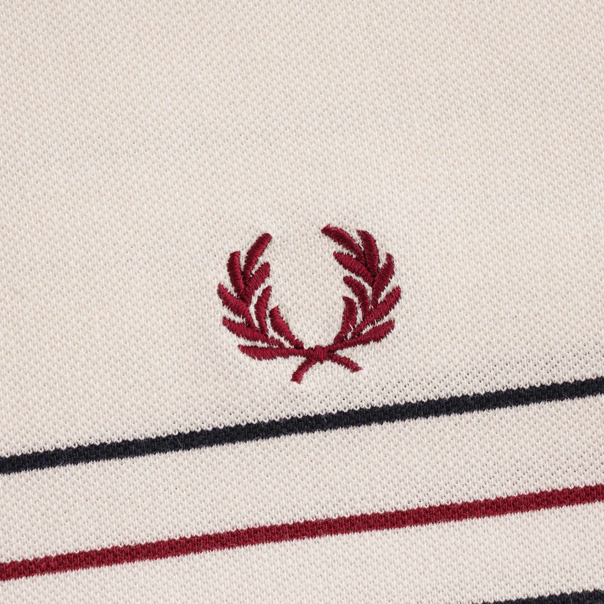 Fred Perry Collarless Striped Polo Shirt