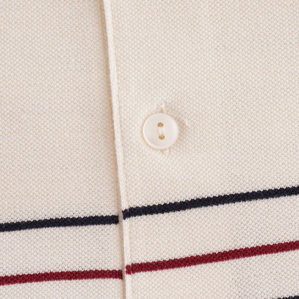 Fred Perry Collarless Striped Polo Shirt