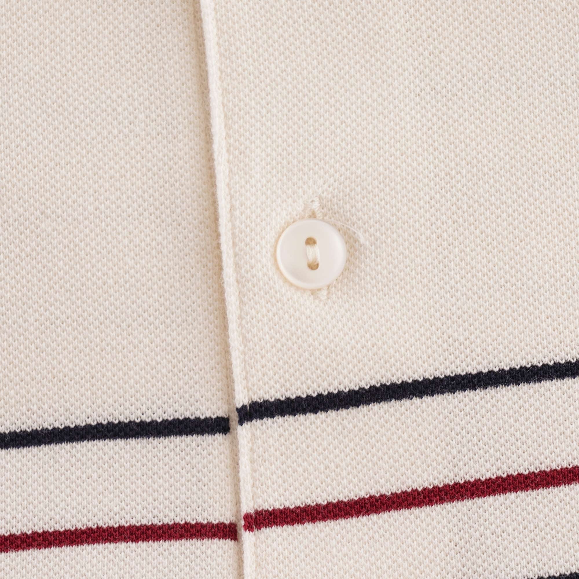 Fred Perry Collarless Striped Polo Shirt