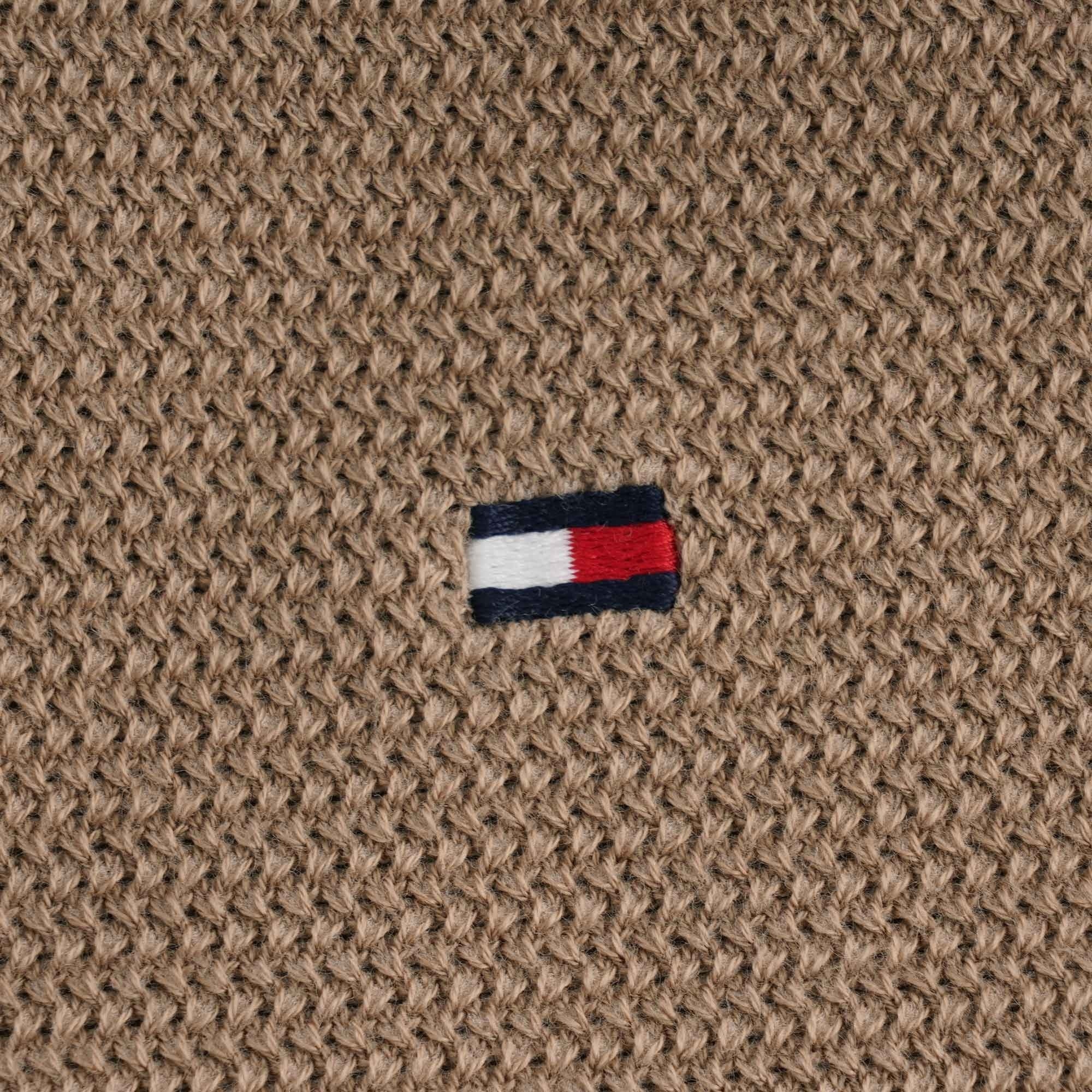 Tommy Hilfiger Textured Zipped Neck Jumper - Batique Khaki