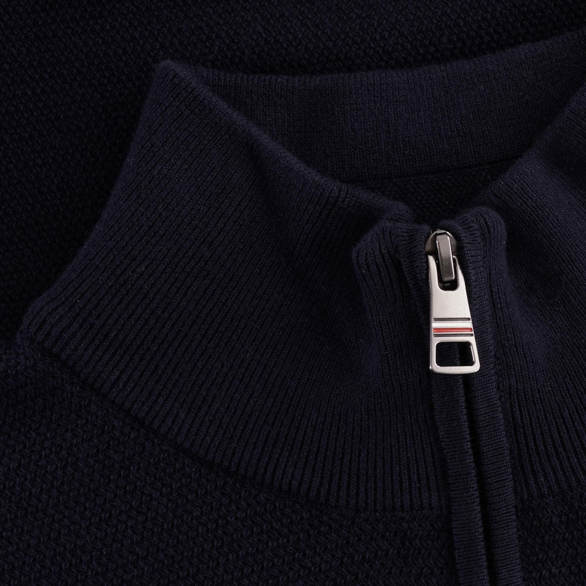 Tommy Hilfiger Textured Zipped Neck Jumper - Desert Sky