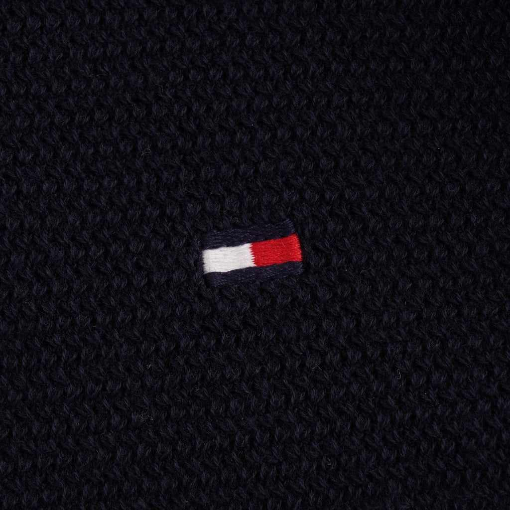 Tommy Hilfiger Textured Zipped Neck Jumper - Desert Sky
