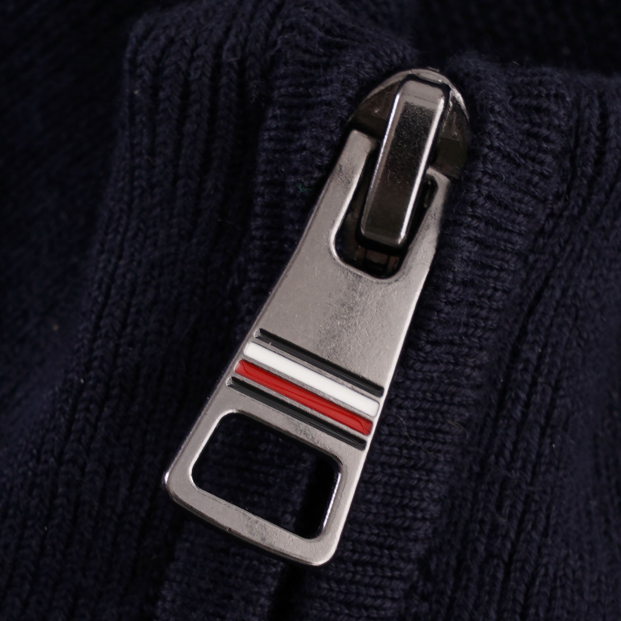 Tommy Hilfiger Textured Zipped Neck Jumper - Desert Sky